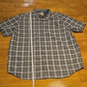 5.11 Tactical Gray Plaid Button Down Short Sleeve Mena Shirt Size Large